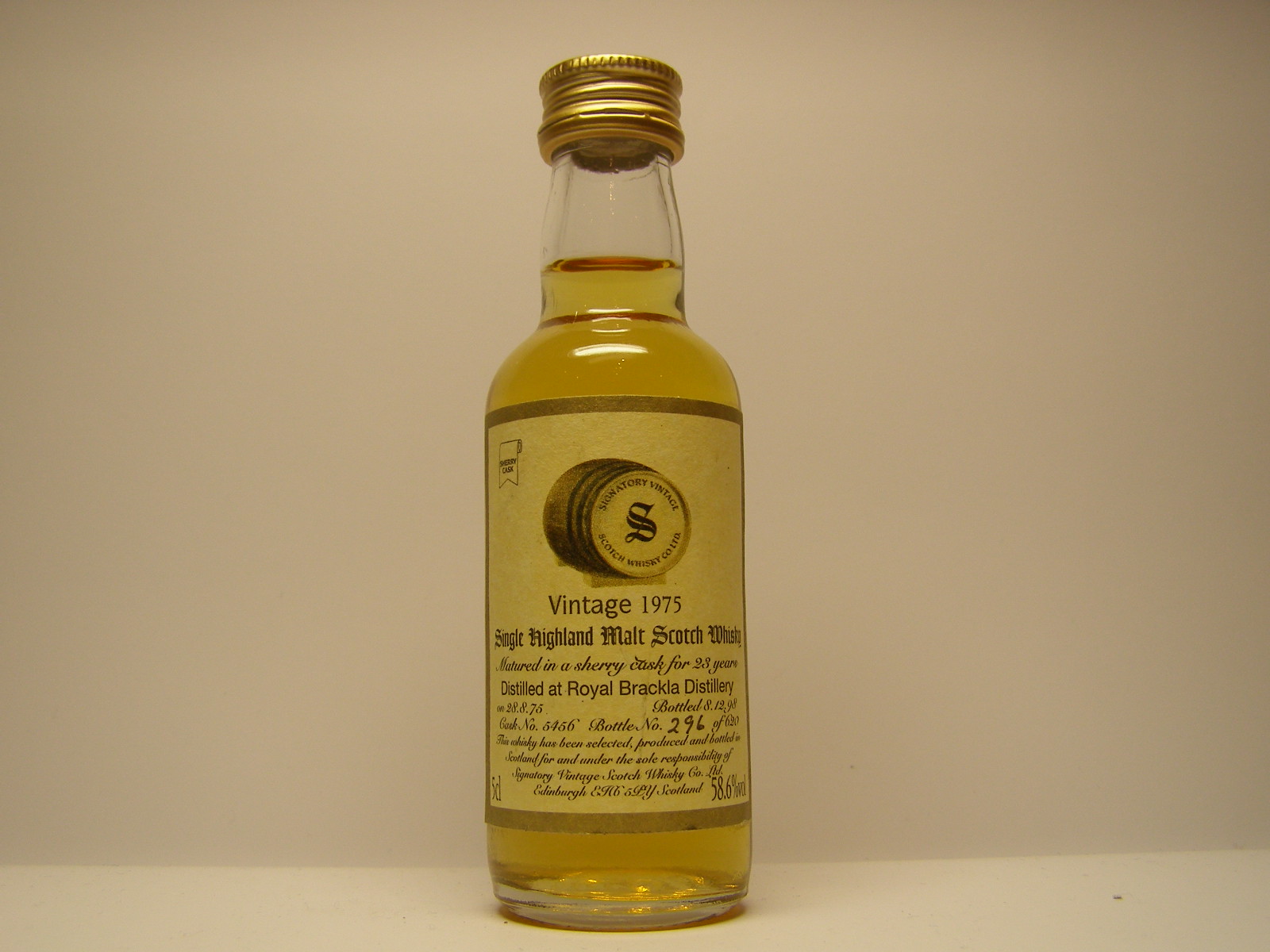 SHMSW 23yo 1975-1998 "Signatory" 5cl 58,6%vol 